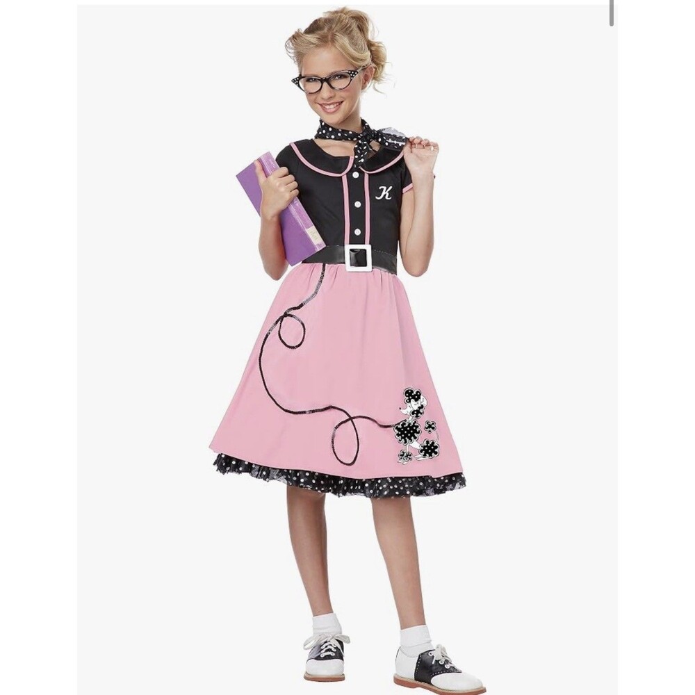 5pc Costume 50s sweetheart POODLE CUTIE  Grease Dress Child XL (12-14)